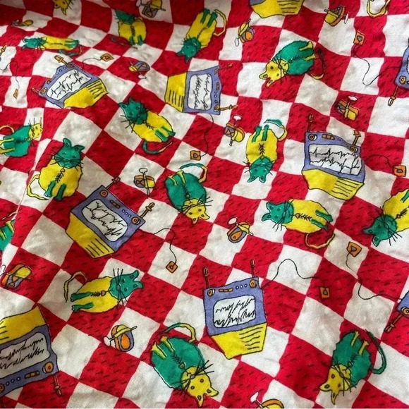 Vintage Oilily Reversible Jacket Quilt Lined Cats Lover And Christmas Size S - Picture 14 of 15